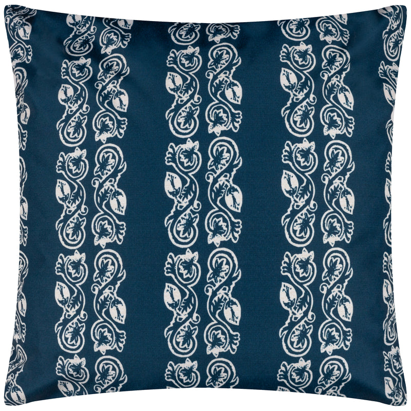 Abstract Blue Cushions - Kalindi Stripe Outdoor Cushion Cover Navy Paoletti