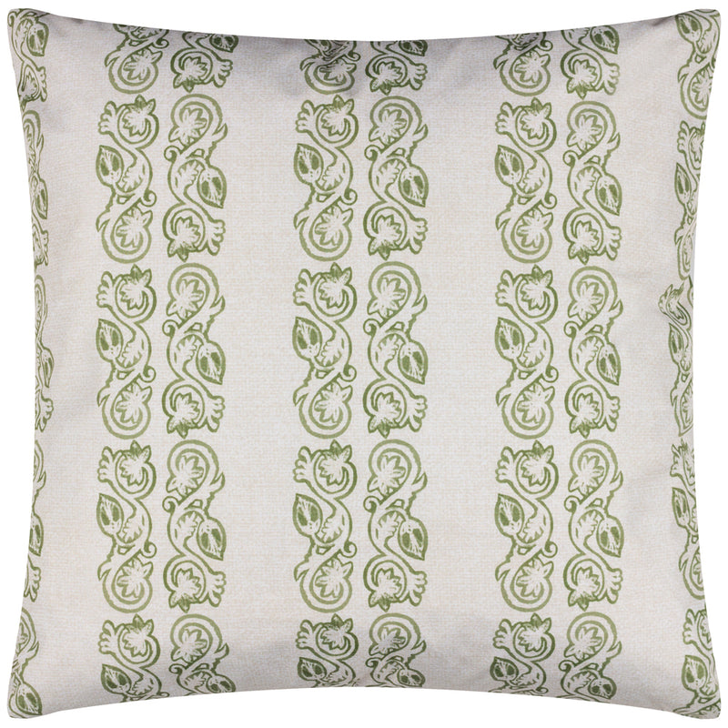 Paoletti Kalindi Stripe Outdoor Cushion Cover in Olive