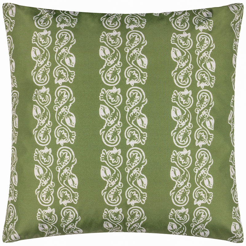 Paoletti Kalindi Stripe Outdoor Cushion Cover in Olive