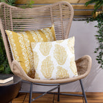 Paoletti Kalindi Stripe Outdoor Cushion Cover in Saffron