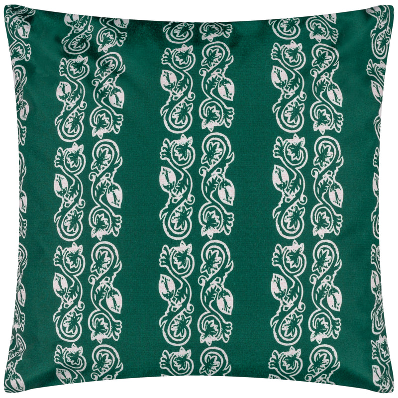 Abstract Green Cushions - Kalindi Stripe Outdoor Cushion Cover Teal Paoletti