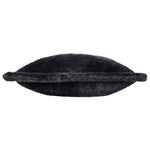 Plain Black Cushions - Kallu Faux Fur Cushion Cover Black furn.