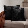 Plain Black Cushions - Kallu Faux Fur Cushion Cover Black furn.