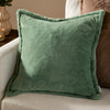 Plain Green Cushions - Kallu Faux Fur Cushion Cover Frost Green Furn