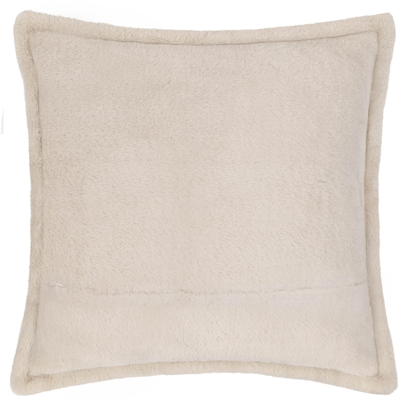 Plain Beige Cushions - Kallu Faux Fur Cushion Cover Natual furn.