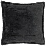 Plain Black Cushions - Kallu Faux Fur Cushion Cover Black furn.