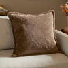Plain Brown Cushions - Kallu Faux Fur Cushion Cover Mocha Furn