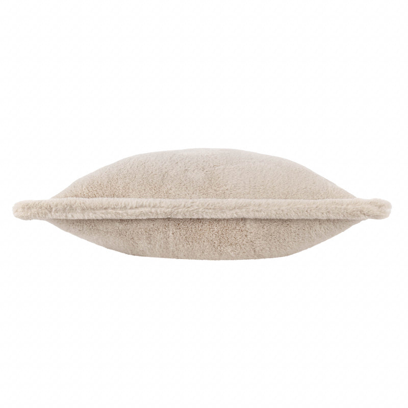 Plain Beige Cushions - Kallu Faux Fur Cushion Cover Natual furn.