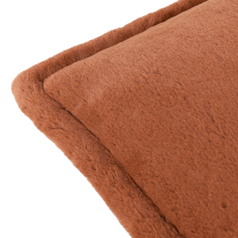 Plain Orange Cushions - Kallu Faux Fur Cushion Cover Rust furn.