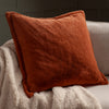 Plain Orange Cushions - Kallu Faux Fur Cushion Cover Rust furn.