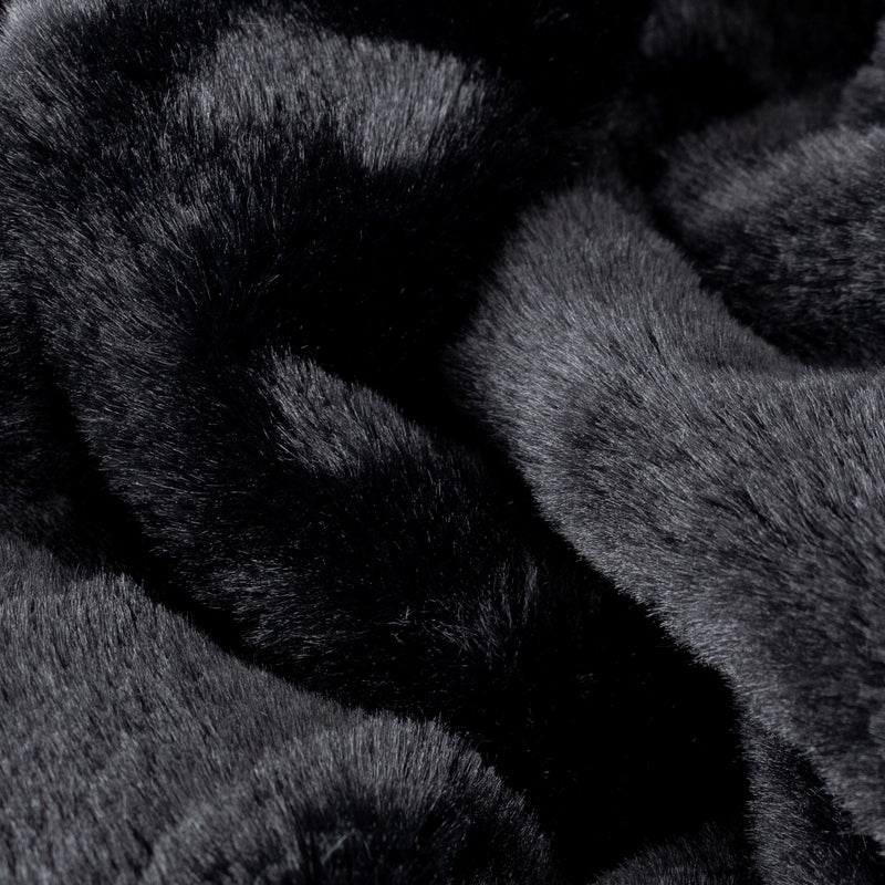 Plain Black Throws - Kallu Double-Sided Faux-Fur Throw Black furn.