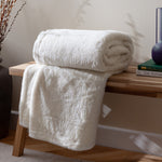 Plain Cream Throws - Kallu Double-Sided Faux-Fur Throw Ecru furn.