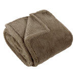 Plain Brown Throws - Kallu Double-Sided Faux-Fur Throw Mocha furn.
