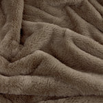 Plain Brown Throws - Kallu Double-Sided Faux-Fur Throw Mocha furn.