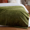 Plain Green Throws - Kallu Double-Sided Faux-Fur Throw Olive furn.