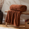 Plain Orange Throws - Kallu Double-Sided Faux-Fur Throw Rust furn.