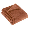 Plain Orange Throws - Kallu Double-Sided Faux-Fur Throw Rust furn.