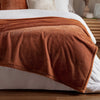 Plain Orange Throws - Kallu Double-Sided Faux-Fur Throw Rust furn.