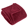Plain Red Throws  - Kallu Double-Sided Faux-Fur Throw Berry Furn