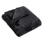 Plain Black Throws - Kallu Double-Sided Faux-Fur Throw Black furn.