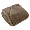 Plain Brown Throws  - Kallu Double-Sided Faux-Fur Throw Mocha Furn