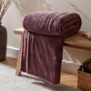 Plain Pink Throws - Kallu Double-Sided Faux-Fur Throw Mulberry furn.