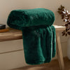 Plain Green Throws  - Kallu Double-Sided Faux-Fur Throw Needle Green Furn