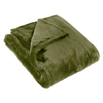 Plain Green Throws - Kallu Double-Sided Faux-Fur Throw Olive furn.