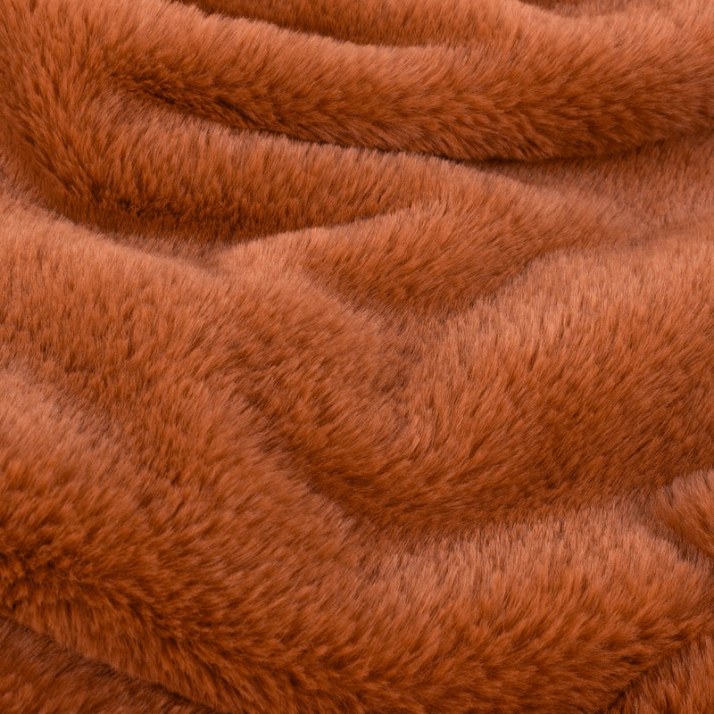 Plain Orange Throws - Kallu Double-Sided Faux-Fur Throw Rust furn.