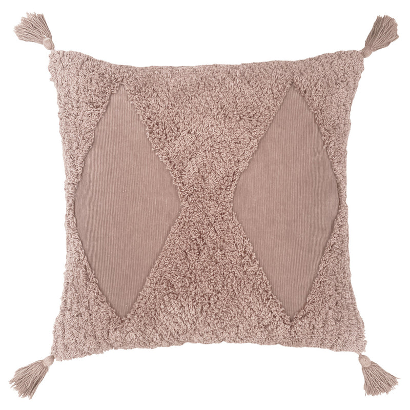 furn. Kantha Tufted Diamond Cushion Cover in Blush