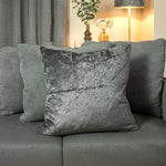 Ashley Wilde Kassaro Crushed Velvet Cushion Cover in Smoke