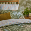 Geometric Green Bedding - Kentia Printed Soft Touch Duvet Cover Set Palm Green Duvet Day