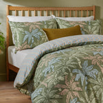 Geometric Green Bedding - Kentia Printed Soft Touch Duvet Cover Set Palm Green Duvet Day