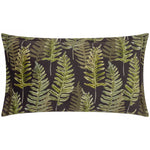 Woodland Black Cushions - Kielder Forest Fern Night Printed Velvet Cushion Cover Black Wylder