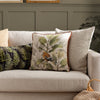 Woodland Black Cushions - Kielder Forest Fern Night Printed Velvet Cushion Cover Black Wylder