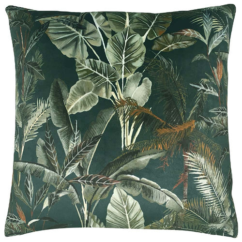 Evans Lichfield Kibale Jungle Leaves Cushion Cover in Forest