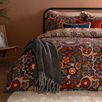 Floral Blue Bedding  - Kinfolk Printed Reversible Duvet Cover Set Denim Blue Furn