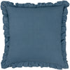 Paoletti Kirkton Floral Pleat Fringe Cushion Cover in French Blue