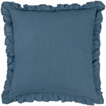 Paoletti Kirkton Floral Pleat Fringe Cushion Cover in French Blue