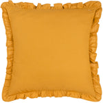 Paoletti Kirkton Floral Pleat Fringe Cushion Cover in Ochre