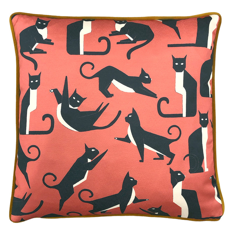 furn. Kitta Geo Cats Cushion Cover in Pink Watermelon