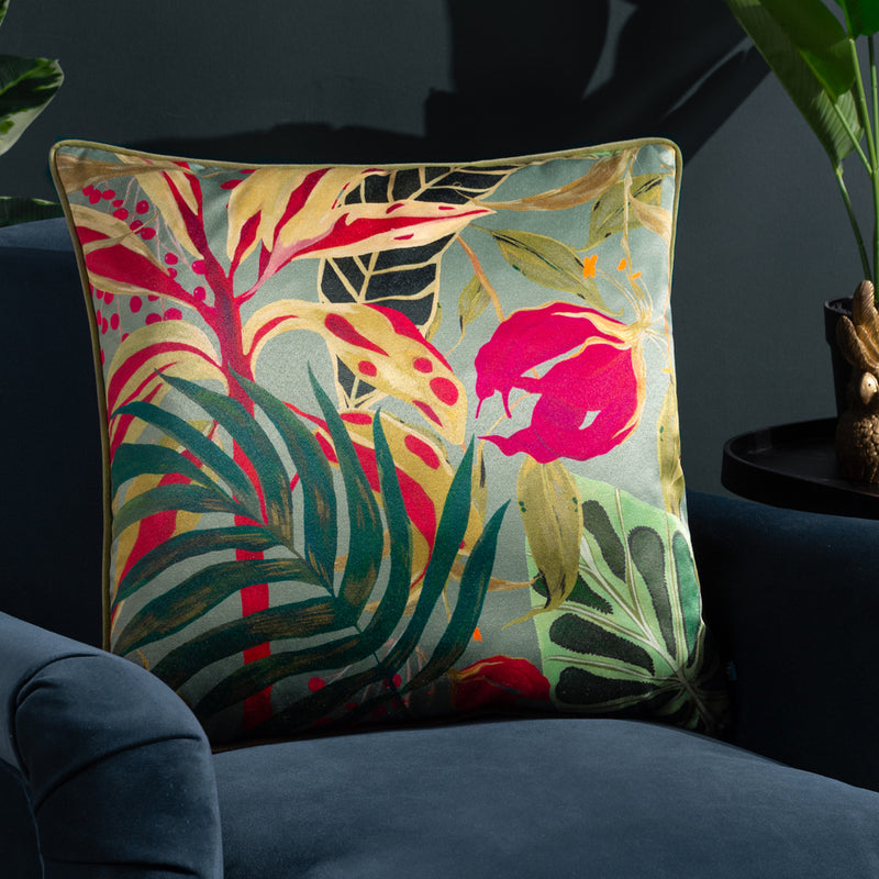 Wylder Kali Jungle Foliage Cushion Cover in Green