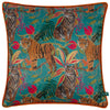 Wylder Kali Jungle Tigers Cushion Cover in Teal