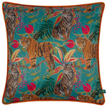 Wylder Kali Jungle Tigers Cushion Cover in Teal