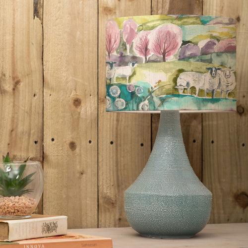 Animal Blue Lighting - Agri  & Buttermere Eva  Complete Table Lamp Teal/Linen Voyage Maison