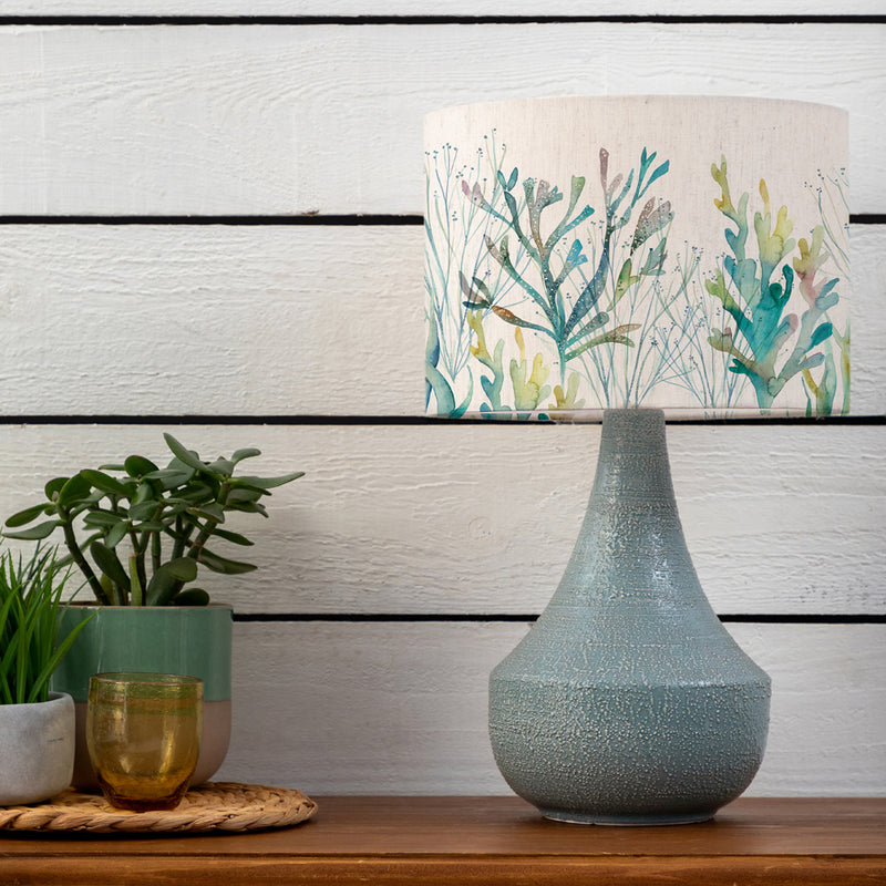 Abstract Blue Lighting - Agri  & Coral Reef Eva  Complete Table Lamp Teal/Cobalt Voyage Maison