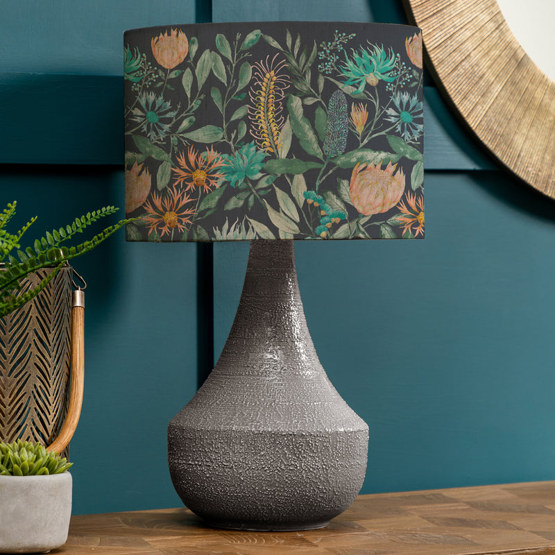 Floral Grey Lighting - Fortazela Eva & Agri Complete Table Lamp Grey/Sapphire Voyage Maison