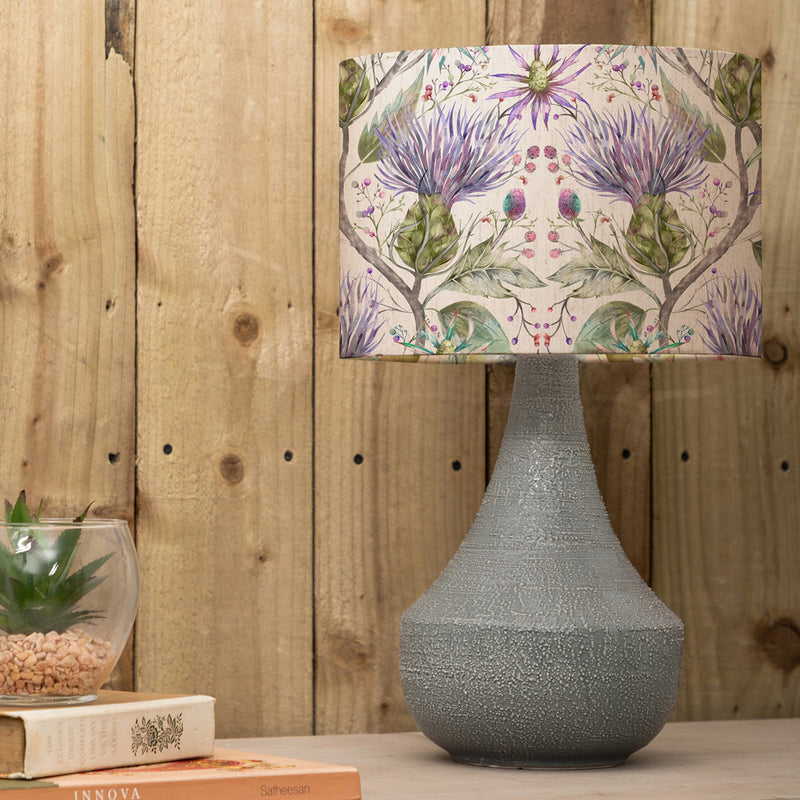 Floral Grey Lighting - Agri  & Varys Eva  Complete Table Lamp Grey/Violet Voyage Maison