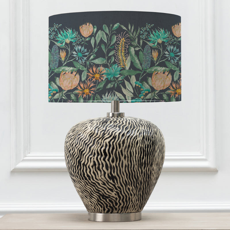 Floral Black Lighting - Fortazela Eva & Alcina Complete Table Lamp Grey/Sapphire Voyage Maison