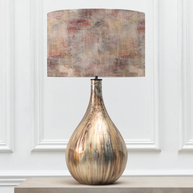 Abstract Gold Lighting - Monet Eva & Allegra Complete Table Lamp Glass/Amber Voyage Maison